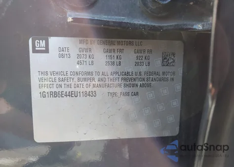 2014 Chevrolet Volt from USA, damaged, VIN 1G1RB6E44EU118433